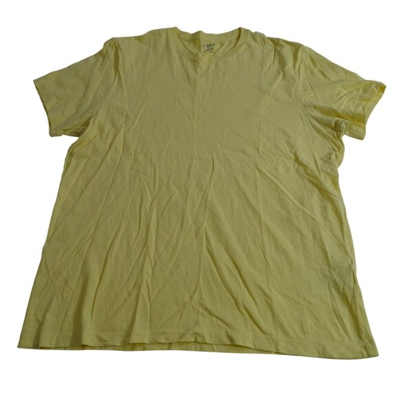 J Crew Yellow Washed Cotton Crew Neck T-Shirt Men Size L Short Sleeve - Picture 1 of 10